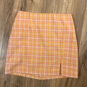 Plaid Pink and Orange Art Class Skirt